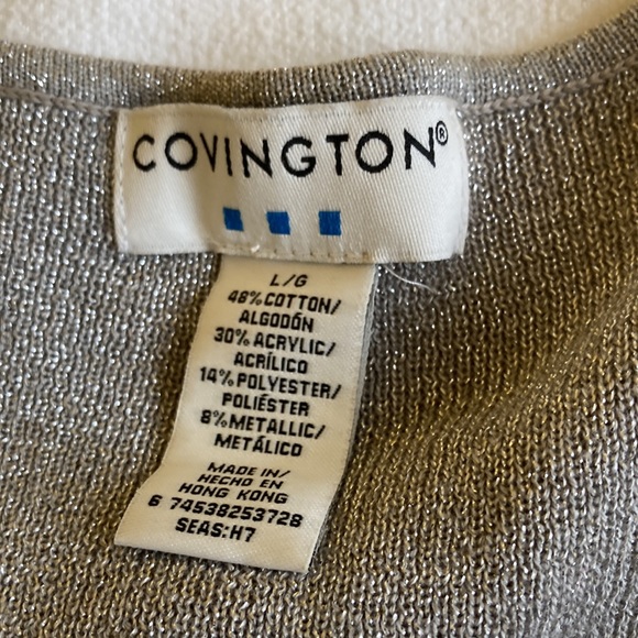 Two Piece set Silver Metallic Knits EUC - Picture 6 of 7